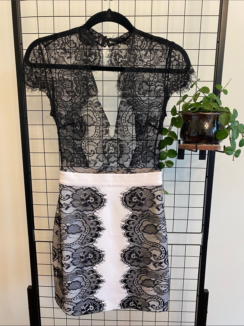 Bebe Y2K Black Lace Overlay Mini dress sheer size 0
